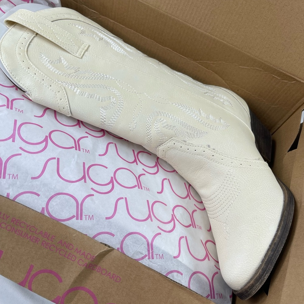 Sugar Western Boots Size 9 Cream NWB - Picture 3 of 11